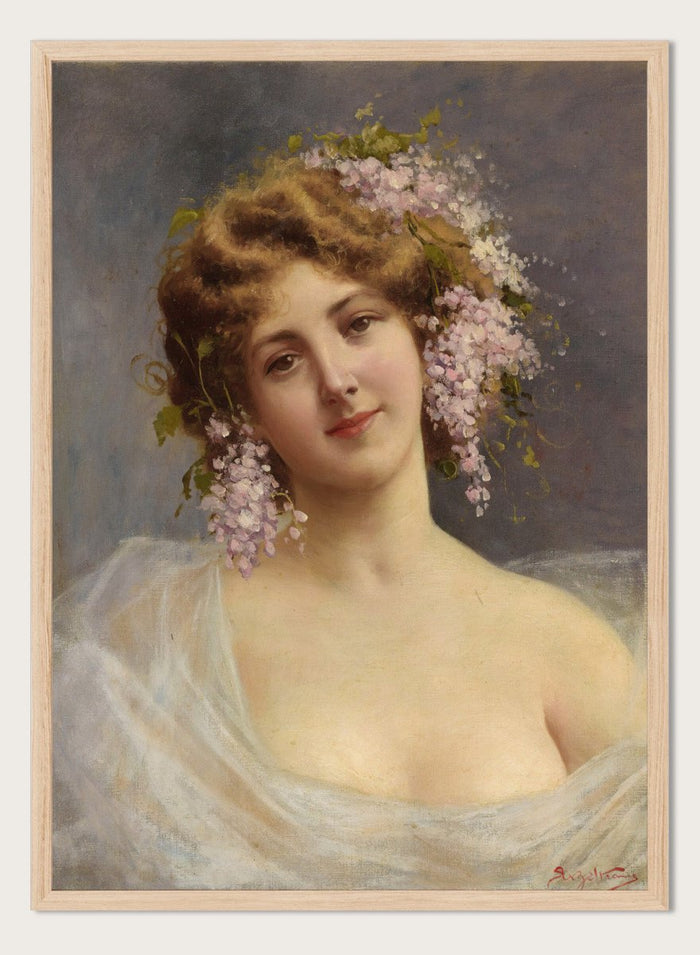 "Girl With Lilacs" Art Print_Sugar & Canvas_Achille Beltrame
