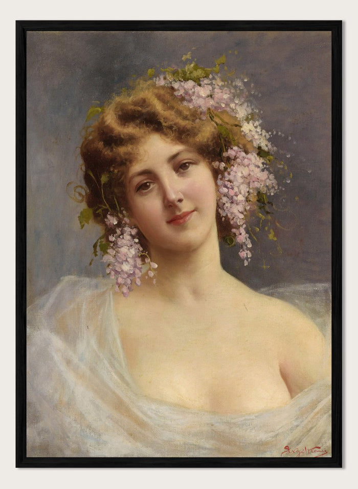 "Girl With Lilacs" Art Print_Sugar & Canvas_Achille Beltrame