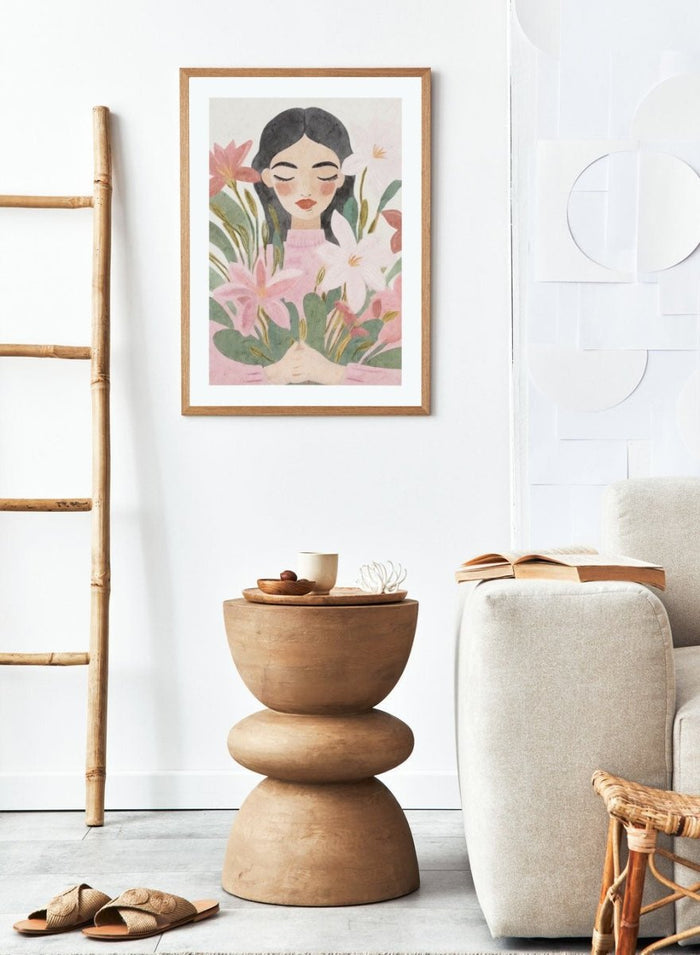 'Girl with Lilies' Aesthetic Art Print_Sugar & Canvas_Sugar & Canvas
