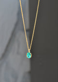 Gold Plated Green Stone Pendant Necklace
