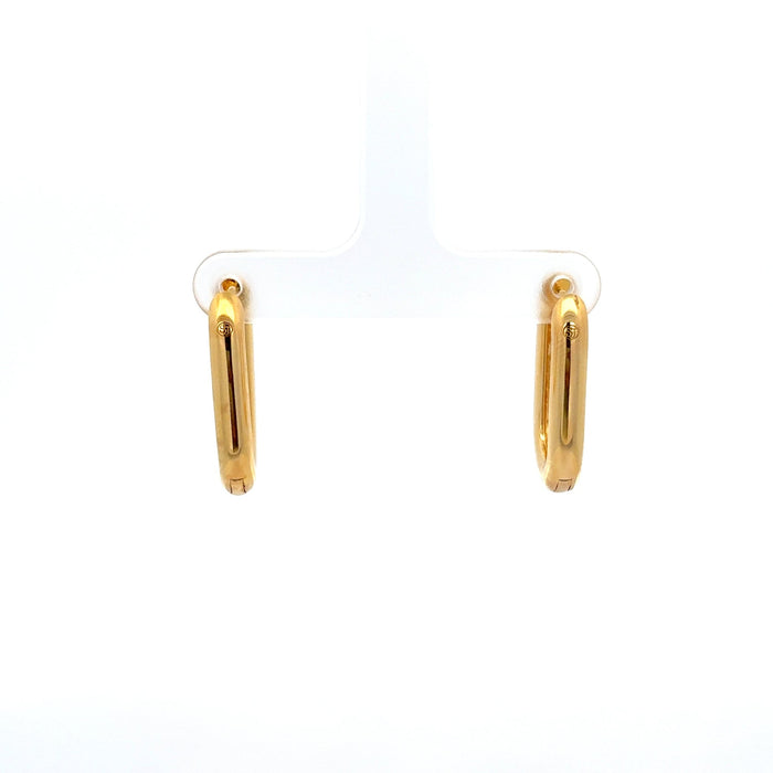 Gold Plated Oval Hoop Earrings