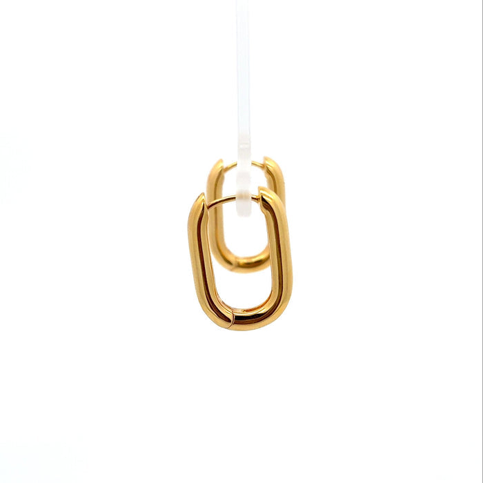 Gold Plated Oval Hoop Earrings