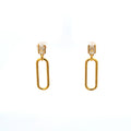Gold Plated Rectangular Drop Earrings