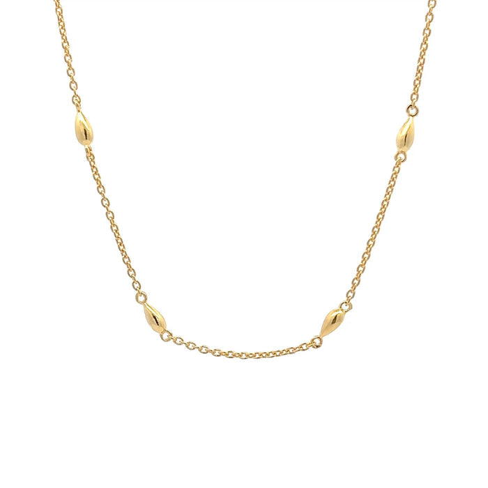 Gold Plated Station Chain Necklace