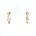 Gold Plated Stone Accent Hoop Earrings