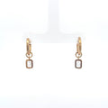 Gold Plated Stone Drop Hoop Earrings
