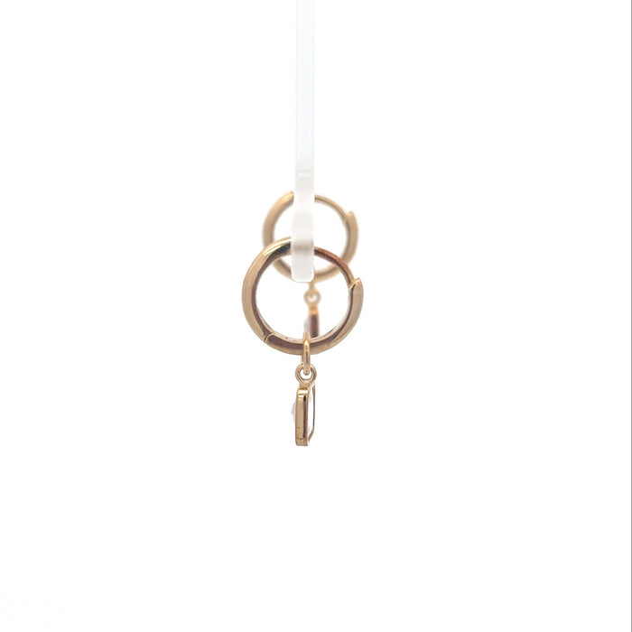 Gold Plated Stone Drop Hoop Earrings