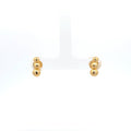 Gold Plated Triple Bead Stud Earrings