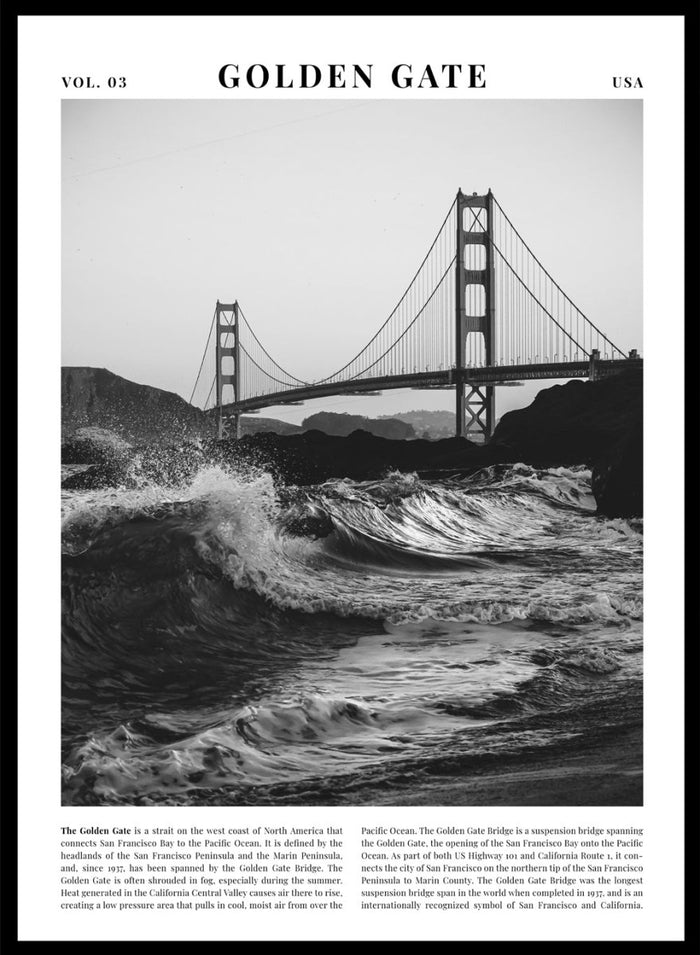 Golden Gate Bridge Black and White City Art Print_Sugar & Canvas_Sugar & Canvas