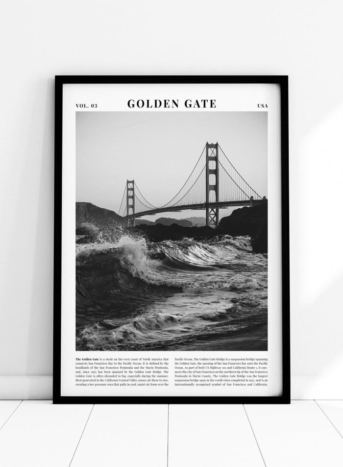 Golden Gate Bridge Black and White City Art Print_Sugar & Canvas_Sugar & Canvas