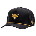 Golfio - Pins & Aces Highland Cow Perforated Rope Golf Cap Black - 25 Men