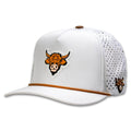 Golfio - Pins & Aces Highland Cow Perforated Rope Golf Cap White - 25 Men