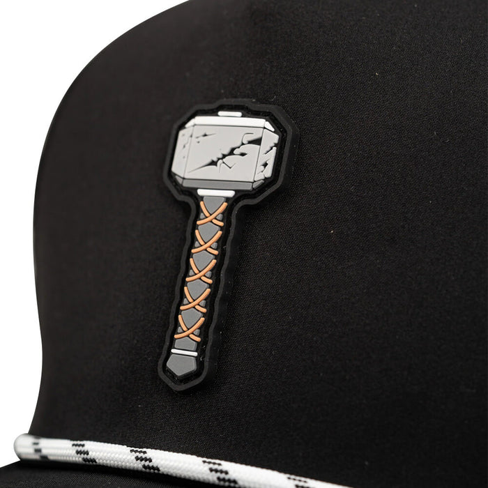 Golfio - Pins & Aces Thor's Hammer Perforated Rope Golf Cap Black - 25 Men