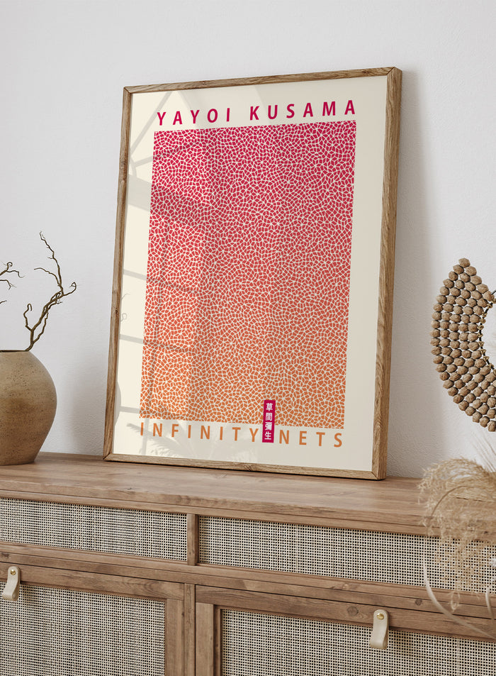 Gradient Infinity Nets Inspired by Yayoi Kusama Art Print