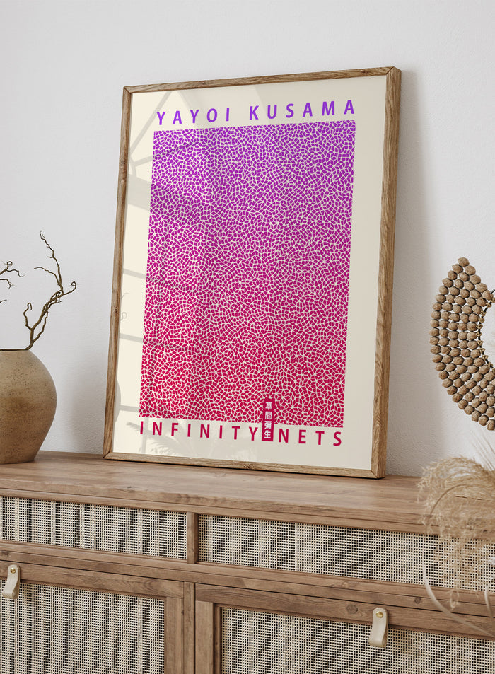 Gradient Infinity Nets Inspired by Yayoi Kusama Art Print