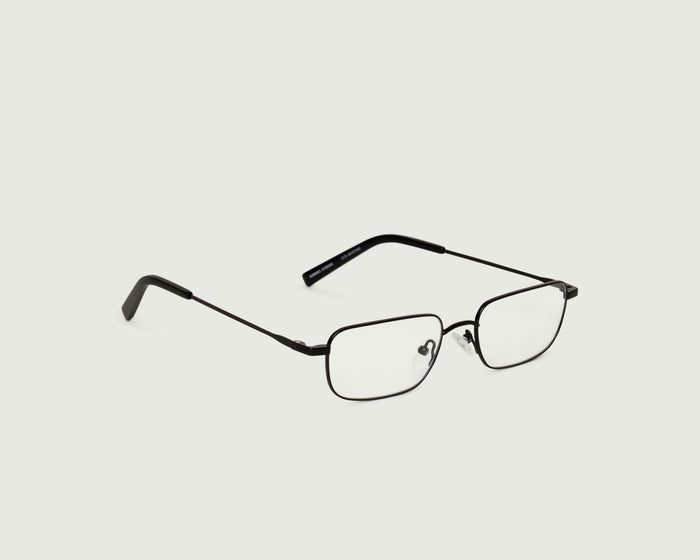 Charcoal::Graham Eyeglasses rectangle Black metal front diagonal