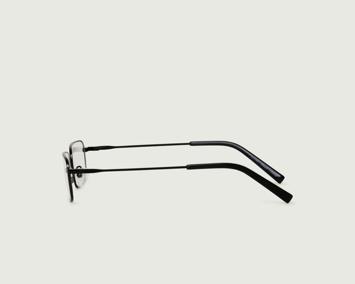 Charcoal::Graham Eyeglasses rectangle Black metal side