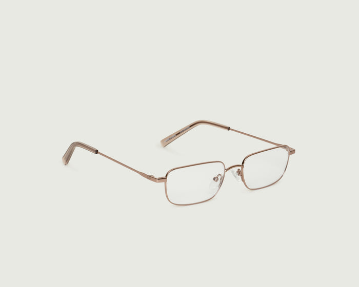 Tan::Graham Eyeglasses rectangle Brown metal front diagonal