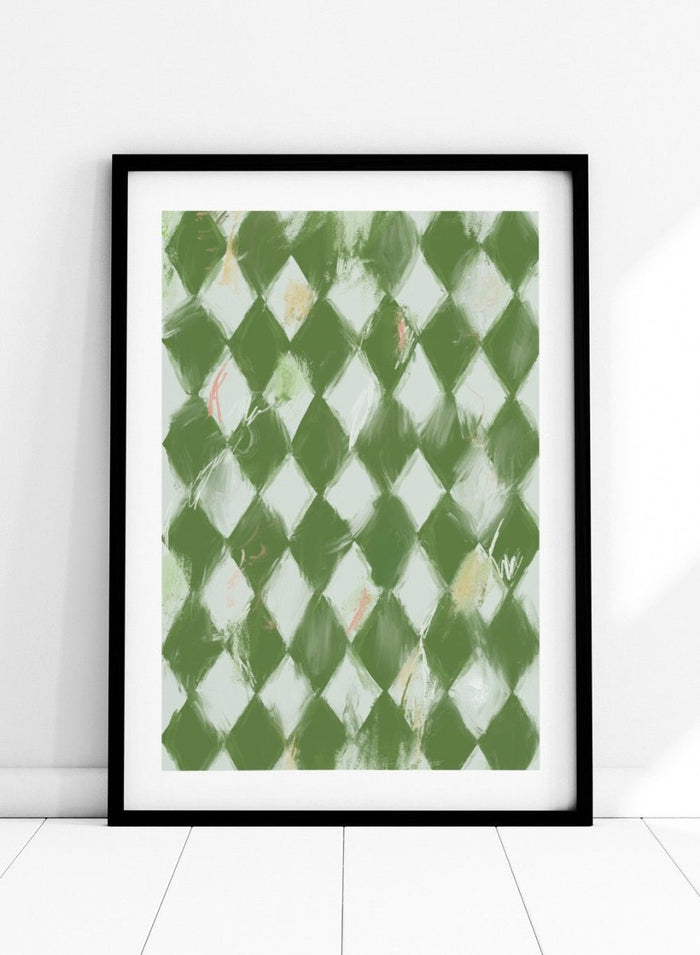 'Green Diamond Pattern' Aesthetic Art Print_Sugar & Canvas_Sugar & Canvas