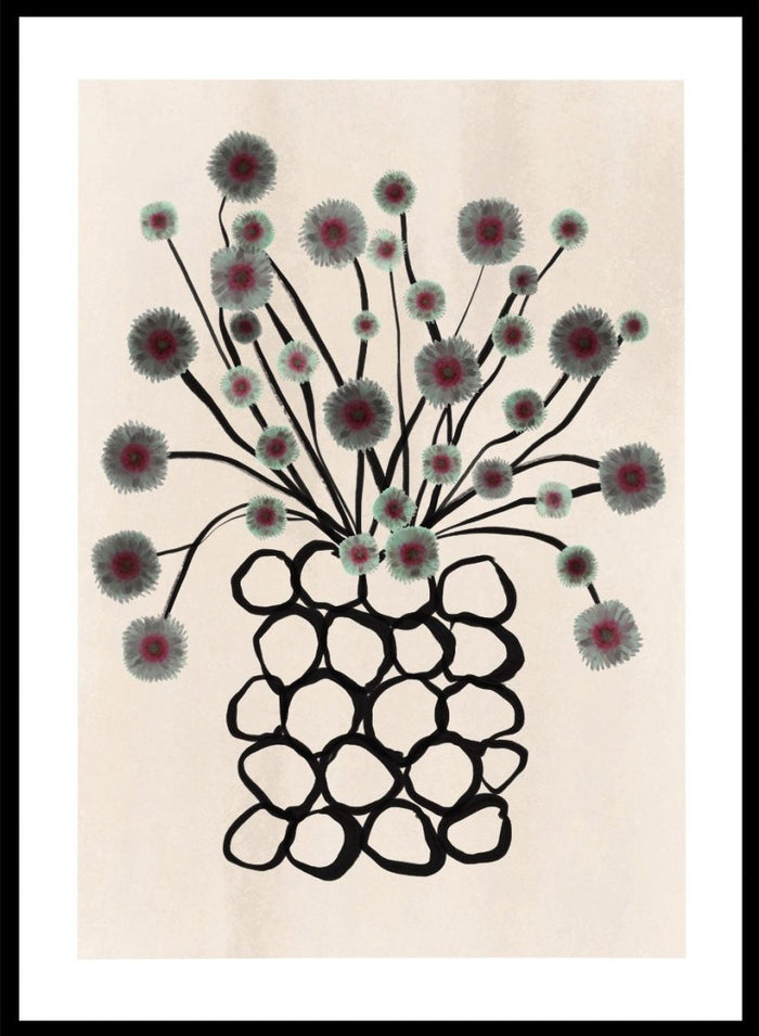 Green Flowers in Abstract Vase Art Print_Sugar & Canvas_Sugar & Canvas