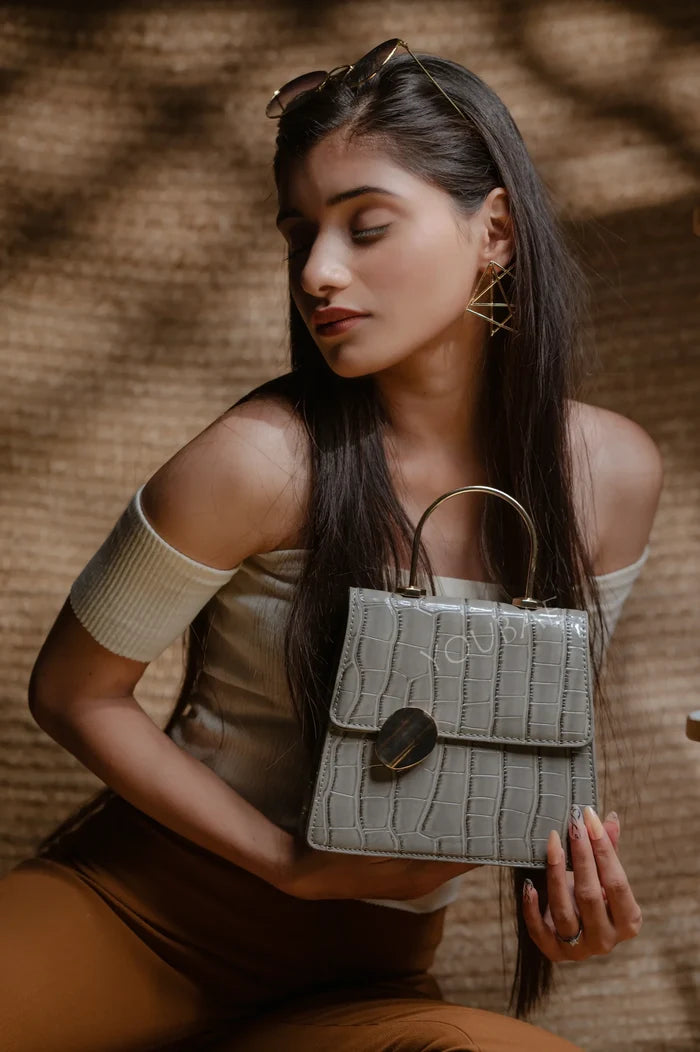 Grey Croc Sling Bag