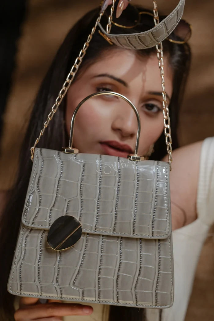 Grey Croc Sling Bag