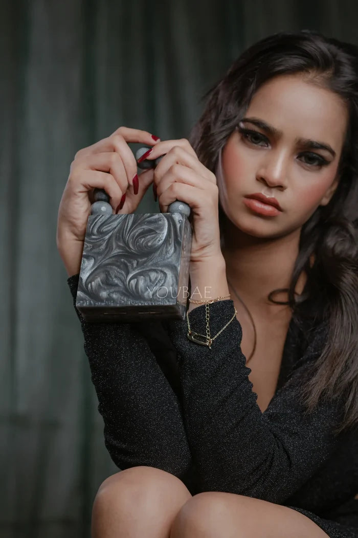 Grey Mini Resin Clutch