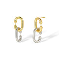 Gundlina 18K Gold Oval Link Drop Earrings