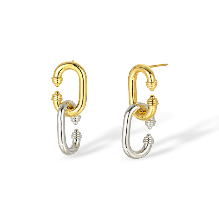 Gundlina 18K Gold Oval Link Drop Earrings