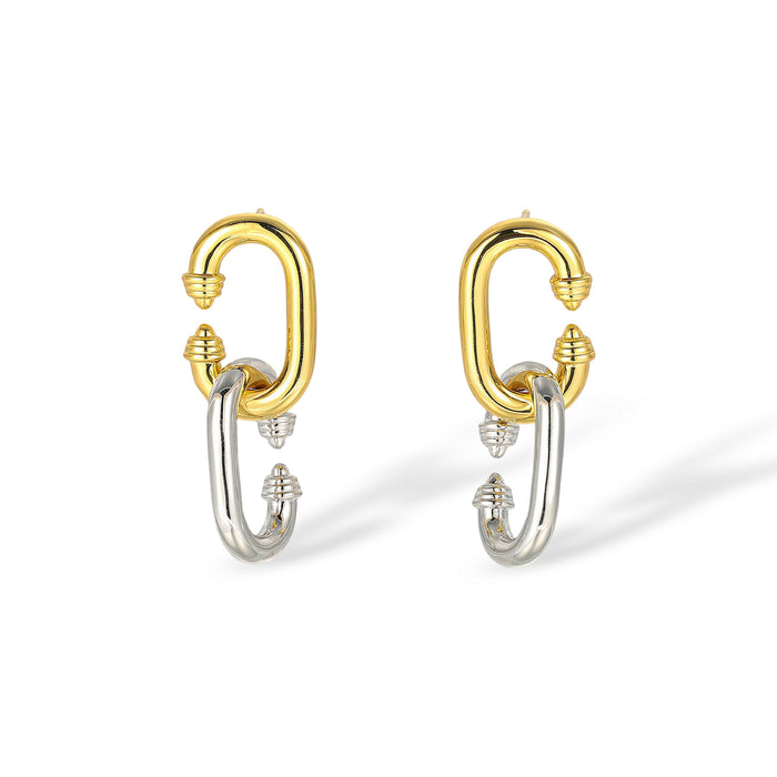 Gundlina 18K Gold Oval Link Drop Earrings