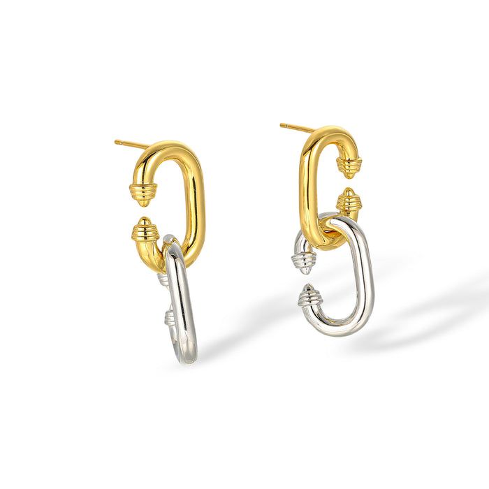 Gundlina 18K Gold Oval Link Drop Earrings