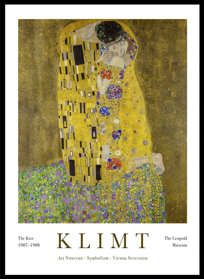 This fine art print of The Kiss by Gustav Klimt brings together a mix of gold textures, geometric shapes, and a quiet, intimate moment between the two figures. The patterns are bold, but the overall mood feels soft and inviting. Klimt balanced detail and simplicity in a way that makes the artwork feel both decorative and emotional. It’s a strong choice if you want a print that adds depth, warmth, and a sense of history to your space without making it feel heavy.