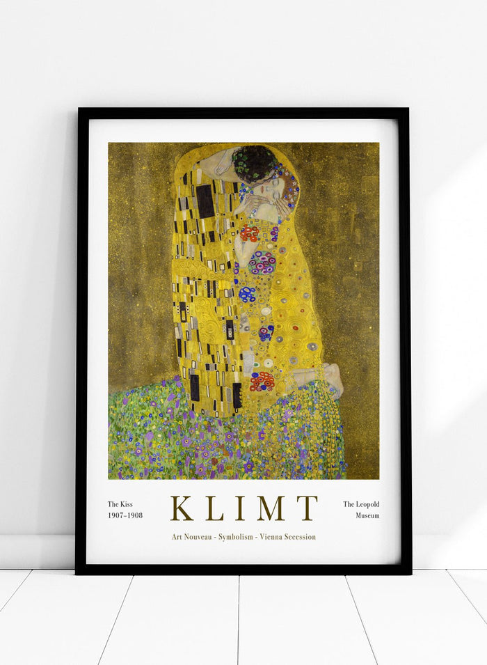 This fine art print of The Kiss by Gustav Klimt brings together a mix of gold textures, geometric shapes, and a quiet, intimate moment between the two figures. The patterns are bold, but the overall mood feels soft and inviting. Klimt balanced detail and simplicity in a way that makes the artwork feel both decorative and emotional. It’s a strong choice if you want a print that adds depth, warmth, and a sense of history to your space without making it feel heavy.