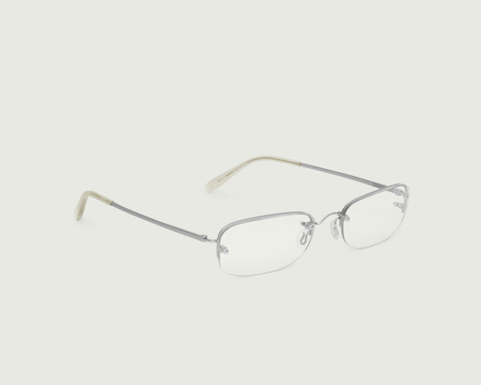 Silver::Hank Eyeglasses rectangle Gray stainless steel front diagonal