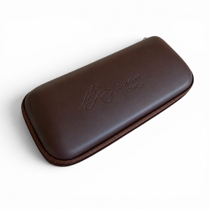 Hard Shell Sunglasses Zipper Case - Dark Brown