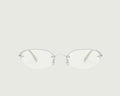 Silver::Harris Eyeglasses oval Gray stainless steel front