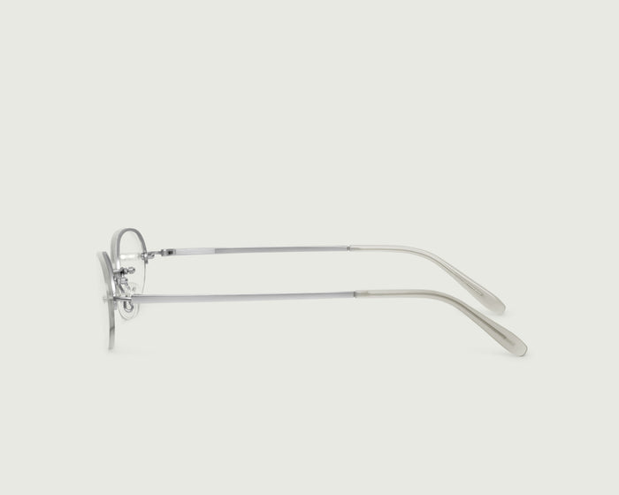 Silver::Harris Eyeglasses oval Gray stainless steel side