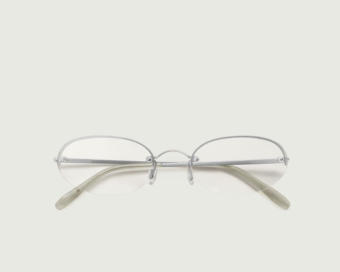 Silver::Harris Eyeglasses oval Gray stainless steel top