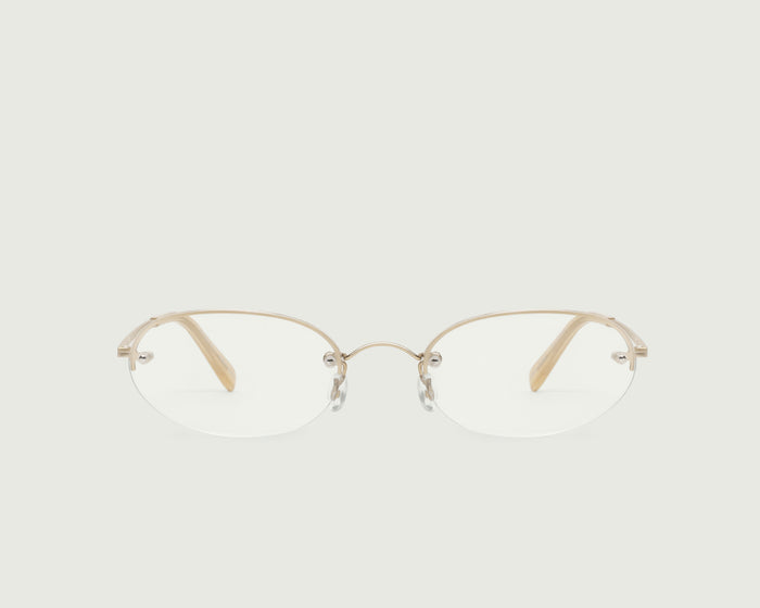 Tinsel::Harris Eyeglasses oval Gold stainless steel front