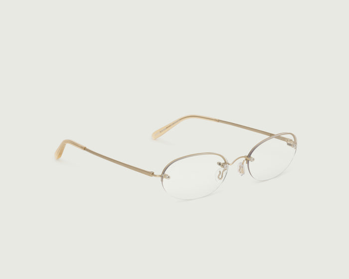 Tinsel::Harris Eyeglasses oval Gold stainless steel front diagonal