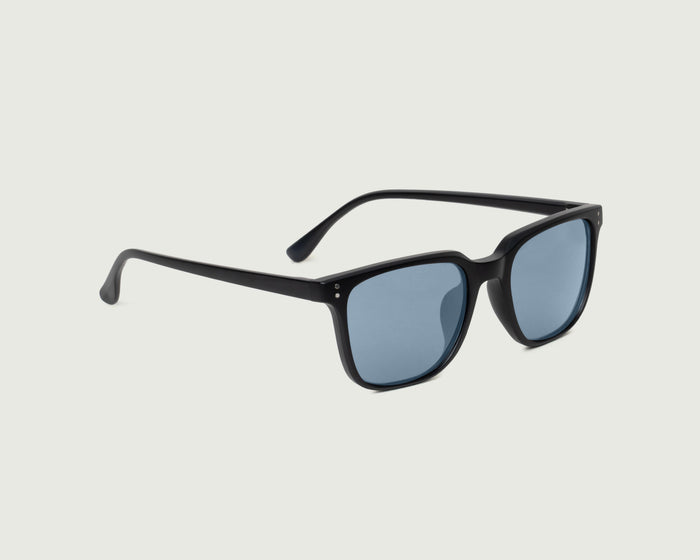 Ink Chambray ::Harry Sunglasses Square Black metal front diagonal