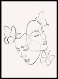 Head of Butterflies Line Art Print_Sugar & Canvas