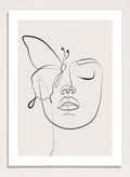 Head of Butterflies Line Art Print
