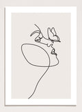 Head of Butterflies Line Art Print