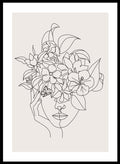 Head of Flowers Line Art Print_Sugar & Canvas