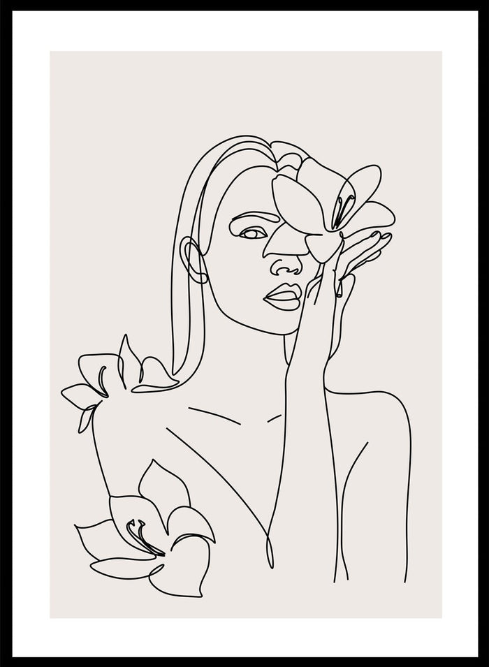 Head of Flowers Line Art Print_Sugar & Canvas