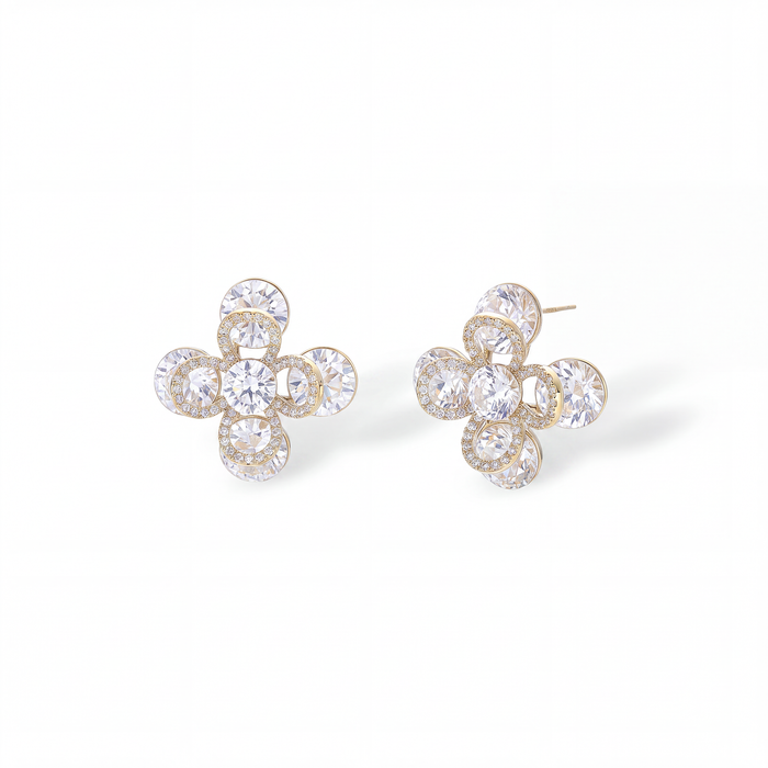 Héliaque Floral 14K Stud Earrings