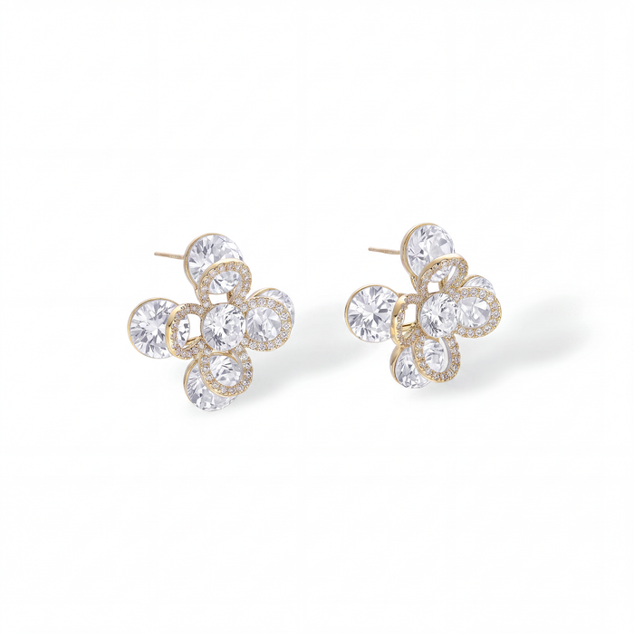 Héliaque Floral 14K Stud Earrings