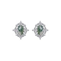 Héloria Green Moss Oval Earrings