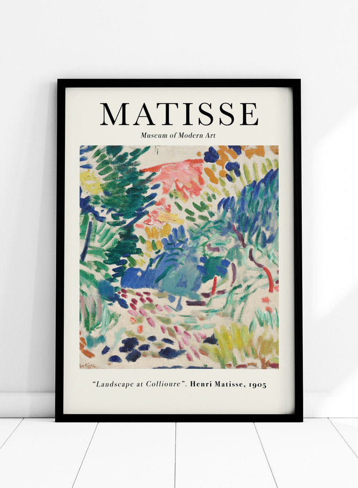 Celebrate the vibrant beauty of Henri Matisse’s Landscape at Collioure with this vintage fine art print. Painted in the summer of 1905, the painting brings the Mediterranean to life with bold patches of color and free, expressive brushstrokes. A hallmark of Fauvist style, it conveys the warmth, light, and untamed beauty of the French landscape.